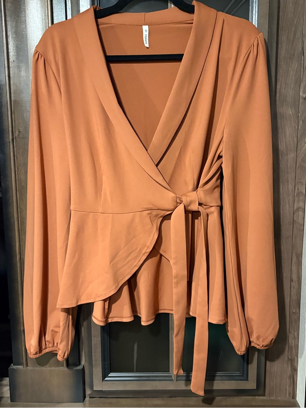 Halara Women’s Wrap Peplum Top - Rust